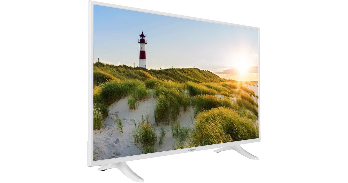 Triple SmartTV, HDR, FullHD, weiß, cm Telefunken XF43K550-W, (43 Zoll), 108 Tuner LED-Fernseher