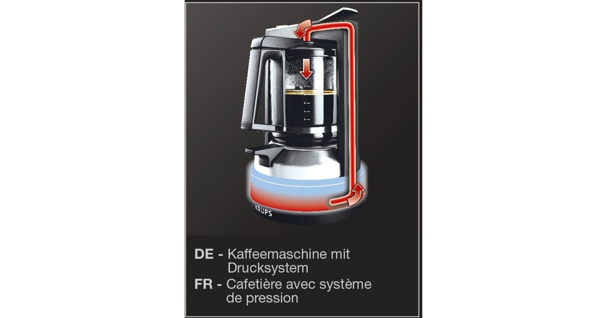 Krups T8.2 KM 4689, Filtermaschine schwarz/silber | Kaffeebereiter