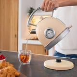 Cecotec Thermosense 420 Vintage Light Beige, Wasserkocher beige/edelstahl, 2.200 Watt, 1,8 Liter