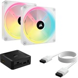 Corsair iCUE LINK QX140 RGB 140-mm-PWM-Lüfter, Gehäuselüfter weiß, Starter-Kit