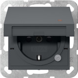 Gira Schutzkontaktsteckdose Typ F 16 Ampere 250 Volt mit Klappdeckel und Kontrolllicht anthrazit, Retail