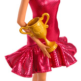 Mattel Turniertänzerin Modepuppe mit Tanzpokal Zubehör braun