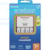 Panasonic Ladegerät eneloop Universal Smart Charger Set weiß, inkl. 4 eneloop Akkus AA