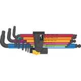 Wera 950/9 Hex-Plus Multicolour Imperial 2 Winkelschlüssel-Satz, Schraubendreher schwarz, 9-teilig, zöllig, mit Halteclip