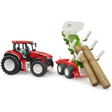 bruder 03453 ROADMAX Traktor mit Rückeanhänger und 3 Baumstämmen, Spielfahrzeug 