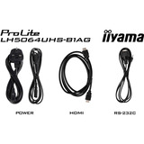iiyama ProLite LH5064UHS-B1AG, Public Display schwarz (matt), UltraHD/4K, IPS, WiFi, Fernbedienung