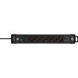 Brennenstuhl Premium-Line Steckdosenleiste 6-fach, 2x USB schwarz, 3 Meter Kabel, USB-A, USB-C, mit Sicherheitsschalter