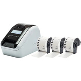 Brother QL-820NWBcVM, Etikettendrucker grau/schwarz, USB 2.0, LAN, WLAN, Bluetooth, inkl. 3x DK-N55224 Endlospapierrolle
