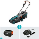 GARDENA Akku-Rasenmäher PowerMax 37/36V P4A Ready-To-Use Set, 36Volt (2x18V) schwarz/grau, 2x Li-Ion Akku 4,0Ah, POWER FOR ALL ALLIANCE