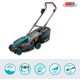 GARDENA Akku-Rasenmäher PowerMax 37/36V P4A Ready-To-Use Set, 36Volt (2x18V) schwarz/grau, 2x Li-Ion Akku 4,0Ah, POWER FOR ALL ALLIANCE