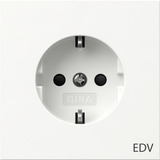 Gira Schutzkontaktsteckdose mit Aufdruck EDV und erhöhtem Berührungsschutz weiß, Retail