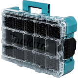 Makita MAKTRAK Organizer tief M, Werkzeugkiste blau/transparent, Transparenter Deckel