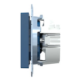 Merten Schutzkontaktsteckdose mit Schriftfeld blau, Retail