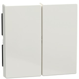 Merten Wippe für Serienschalter, zweiteilige Taste, glänzende Thermoplast-Abdeckung weiß (glänzend), Retail