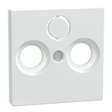 Merten Zentralplatte Antennendose für Antennensteckdose, glänzend, antibakteriell, Thermoplast weiß (glänzend), Retail