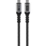 goobay USB4 Gen 3x2 Kabel, USB-C Stecker > USB-C Stecker, 40Gbit/s schwarz/grau, 1 Meter, PD, Laden mit bis zu 240 Watt