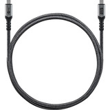 goobay USB4 Gen 3x2 Kabel, USB-C Stecker > USB-C Stecker, 40Gbit/s schwarz/grau, 1 Meter, PD, Laden mit bis zu 240 Watt