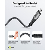 goobay USB4 Gen 3x2 Kabel, USB-C Stecker > USB-C Stecker, 40Gbit/s schwarz/grau, 1 Meter, PD, Laden mit bis zu 240 Watt