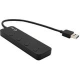 i-tec Metal HUB 4 Port mit On/Off Switches, USB-Hub schwarz