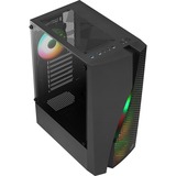 Aerocool Wave-G-BK-v3, Tower-Gehäuse schwarz, Gehärtetes Glas