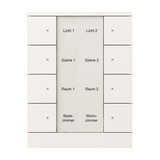 Busch-Jaeger Bedienelement achtfach mit integriertem KNX-Busankoppler und Beschriftungsfeld, Taster weiß (glänzend), Retail