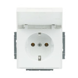 Busch-Jaeger Steckdosen Einsatz mit Klappdeckel studiotauglich matt 20 EUK-884 weiß, Retail