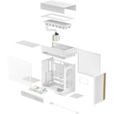 DeepCool CL6600 WH, Tower-Gehäuse weiß/holz, Tempered Glass