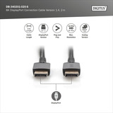 Digitus DisplayPort 1.4 Premium Anschlusskabel, UHD 8K schwarz/grau, 2 Meter