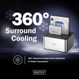 Digitus Dual SATA HDD Docking Station, Dockingstation silber/schwarz, USB 3.0, 2,5"/ 3,5"