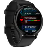 Garmin Venu 3, Smartwatch schwarz/dunkelgrau, 45 mm, schwarzes Silikon-Armband