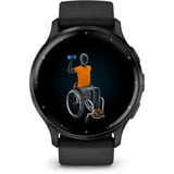 Garmin Venu 3, Smartwatch schwarz/dunkelgrau, 45 mm, schwarzes Silikon-Armband