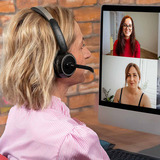 Lindy L118 Kabelloses Büro-Headset mit Ladestation (20450) schwarz, Bluetooth