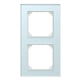 Merten Echtglasrahmen zweifach weiß (glänzend), Retail