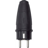 Merten Vollgummi Schutzkontaktstecker 3-polig 16 Ampere 250 Volt Typ 123851 schwarz, Retail