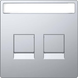 Merten Zentralplatte zwei fach für Modular Jack, Abdeckung edelstahl, Retail