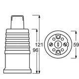 Busch-Jaeger Perilex-Kupplung 16 Ampere Typ 2364 Kupplung mit zentraler Einführung verpolungssicher weiß, Retail