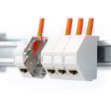 Digitus Keystone-Gehäuse für Hutschienen Montage, IP20 weiß, für 1x Keystone Modul