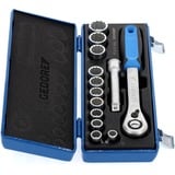 GEDORE Steckschlüssel-Satz 1/2", 13-teilig, Werkzeug-Set mit Hebel-Umschaltknarre