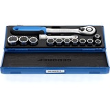 GEDORE Steckschlüssel-Satz 1/2", 13-teilig, Werkzeug-Set mit Hebel-Umschaltknarre