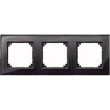Merten Rahmen aus Glas, dreifach, waagerecht und senkrecht montierbar, glänzend, IP20 schwarz (glänzend), Retail