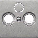 Merten Zentralplatte Aluminium für Antennendose Typ 297560 aus Thermoplast, matt, Unterputz aluminium, Retail