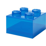 Room Copenhagen LEGO Storage Brick 4 Top Lid Glitter, Aufbewahrungsbox blau/transparent