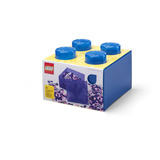 Room Copenhagen LEGO Storage Brick 4 Top Lid Glitter, Aufbewahrungsbox blau/transparent