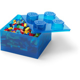 Room Copenhagen LEGO Storage Brick 4 Top Lid Glitter, Aufbewahrungsbox blau/transparent