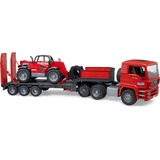 bruder 02774 MAN TGA Tieflader mit Manitou Teleskoplader MLT 633, Modellfahrzeug 