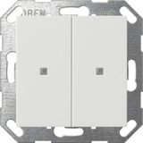 0 Taster mit Wippe zweifach für Gira One und KNX System 55 glänzend Kunststoff weiß (glänzend), Retail