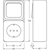 Busch-Jaeger Kombination Wechselschalter Steckdose CEE 7/3 Typ F 2601/6/2300 EAP weiß, Retail
