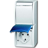 Busch-Jaeger Schutzkontakt Steckdose zweifach senkrecht blau, Retail