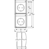 Busch-Jaeger Schutzkontakt Steckdose zweifach senkrecht blau, Retail