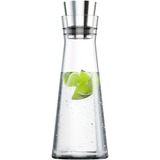 Emsa FLOW Slim Karaffe aus Glas, Kanne transparent/edelstahl